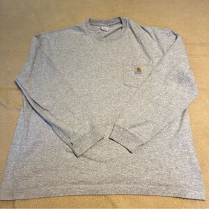 Carhartt Gray Long Sleeve Shirt Men’s XL Cotton